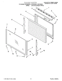 05 - Door, Lit / Optional parts for Roper Range FEP330GW1 from AppliancePartsPros.com