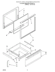 04 - Door And Drawer, Lit / Optional parts for Roper Range FEP330YW2 from AppliancePartsPros.com