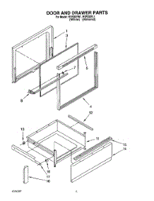 04 - Door And Drawer, Lit / Optional parts for Roper Range FEP330YW1 from AppliancePartsPros.com