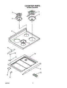 04 - Cooktop parts for Roper Range FEP330VW0 from AppliancePartsPros.com