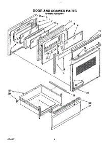 04 - Door And Drawer parts for Roper Range FES385YW0 from AppliancePartsPros.com
