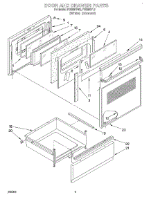 03 - Door And Drawer parts for Roper Range FES355YW2 from AppliancePartsPros.com