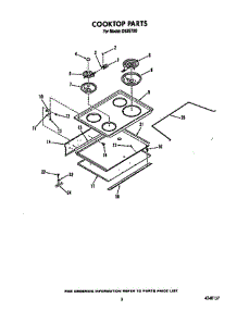 Cooktop parts for Roper Range D5257X0 from AppliancePartsPros.com
