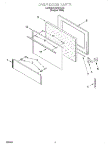 03 - Oven Door parts for Roper Range FEP210EQ2 from AppliancePartsPros.com