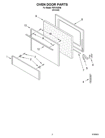02 - Oven Door parts for Roper Range FEP210EN6 from AppliancePartsPros.com