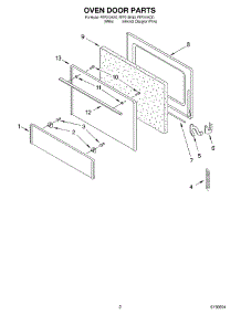 02 - Oven Door parts for Roper Range FEP210KQ0 from AppliancePartsPros.com