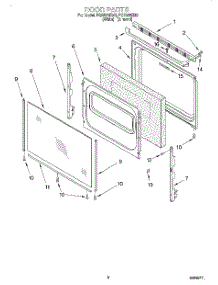 06 - Door, Lit / Optional parts for Roper Range FGS335EW0 from AppliancePartsPros.com