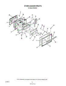 08 - Oven Door , Lit / Optional parts for Roper Range F8958W1 from AppliancePartsPros.com