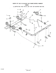 05 - Top Burner parts for Roper Range F8958W0 from AppliancePartsPros.com