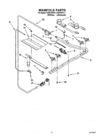 02 - Section parts for Roper Range FGP310YW1 from AppliancePartsPros.com
