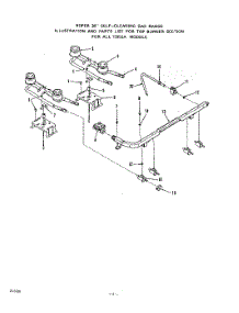 06 - Broiler And Oven Burner parts for Roper Range 1395W3A from AppliancePartsPros.com