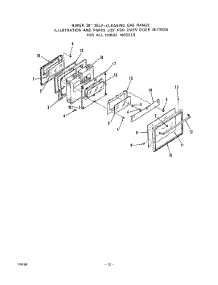 09 - Oven Door parts for Roper Range 1395W3A from AppliancePartsPros.com