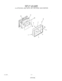 08 - Oven Door parts for Roper Range 1305W0A from AppliancePartsPros.com