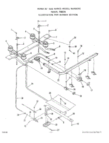 04 - Burner parts for Roper Range F6557W0 from AppliancePartsPros.com