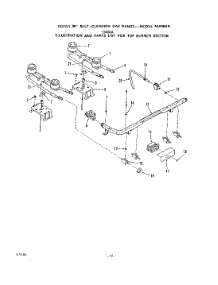 08 - Oven Door parts for Roper Range 1346W0A from AppliancePartsPros.com