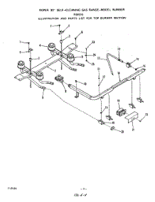 04 - Broiler And Oven Burner parts for Roper Range F8557W0 from AppliancePartsPros.com