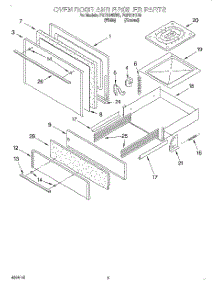 03 - Oven Door And Broiler parts for Roper Range FGP215EW0 from AppliancePartsPros.com