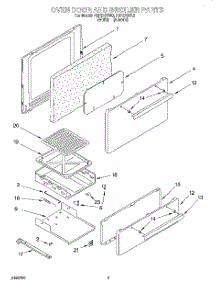 02 - Oven Door And Broiler parts for Roper Range FGP215VL6 from AppliancePartsPros.com