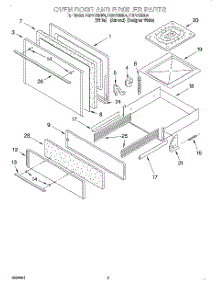 03 - Oven Door And Broiler parts for Roper Range FGP215EN4 from AppliancePartsPros.com