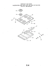 03 - Main Top parts for Roper Range 1463W3A from AppliancePartsPros.com
