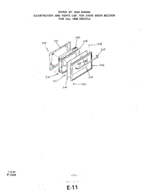 07 - Oven Door parts for Roper Range 1463W3A from AppliancePartsPros.com