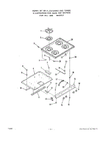 03 - Griddle parts for Roper Range 1395W1A from AppliancePartsPros.com