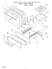 03 - Oven Door And Broiler parts for Roper Range FGP215EW1 from AppliancePartsPros.com