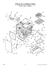 08 - Oven Door parts for Roper Range 1395W0A from AppliancePartsPros.com