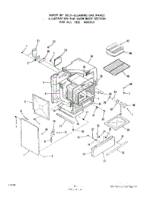 08 - Oven Door parts for Roper Range 1355W2A from AppliancePartsPros.com