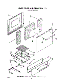 05 - Oven Door And Broiler parts for Roper Range FGP215VW2 from AppliancePartsPros.com