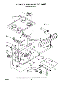 06 - Cooktop And Manifold, Lit / Optional parts for Roper Range FGP215VW3 from AppliancePartsPros.com