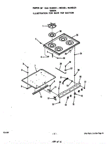 Main Top parts for Roper Range 1266W0A from AppliancePartsPros.com