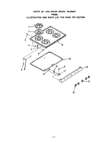 03 - Main Top parts for Roper Range F4458W0 from AppliancePartsPros.com