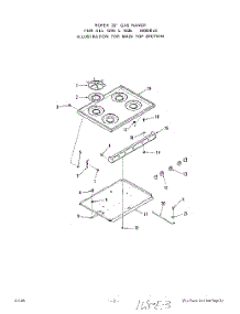 03 - Main Top parts for Roper Range 1215W1A from AppliancePartsPros.com