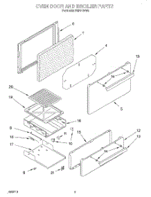 02 - Oven Door And Broiler parts for Roper Range FGP210VW6 from AppliancePartsPros.com