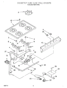 03 - Cooktop And Manifold parts for Roper Range FGP210VW6 from AppliancePartsPros.com