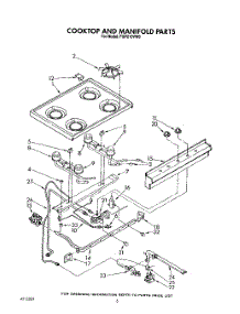 05 - Cooktop And Manifold, Lit / Optional parts for Roper Range FGP210VW0 from AppliancePartsPros.com