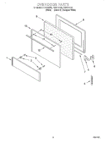02 - Oven Door parts for Roper Range FEP210EN3 from AppliancePartsPros.com