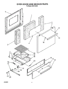 03 - Oven Door And Broiler parts for Roper Range FGP210VW3 from AppliancePartsPros.com
