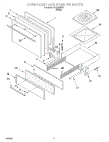 03 - Oven Door And Broiler parts for Roper Range FGP210EW2 from AppliancePartsPros.com