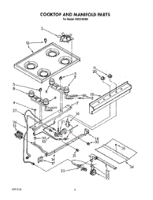 05 - Cooktop And Manifold, Lit / Optional parts for Roper Range FGP210VW4 from AppliancePartsPros.com