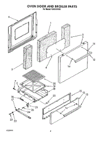 03 - Oven Door And Broiler parts for Roper Range FGP210VW2 from AppliancePartsPros.com