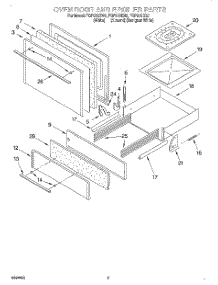 03 - Oven Door And Broiler parts for Roper Range FGP210EN3 from AppliancePartsPros.com