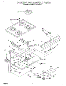 03 - Cooktop And Manifold, Lit / Optional parts for Roper Range FGP305BL1 from AppliancePartsPros.com