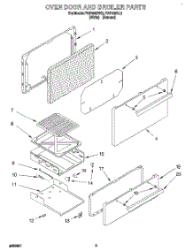 02 - Oven Door And Broiler parts for Roper Range FGP305BL2 from AppliancePartsPros.com