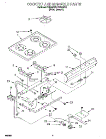 03 - Cooktop And Manifold, Lit / Optional parts for Roper Range FGP305BL2 from AppliancePartsPros.com