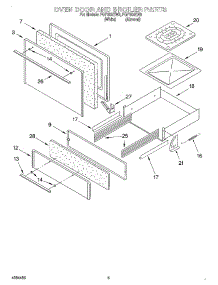 03 - Oven Door And Broiler parts for Roper Range FGP300EN3 from AppliancePartsPros.com