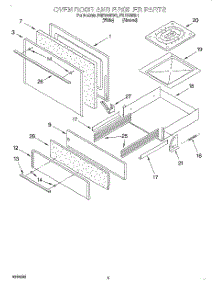 03 - Oven Door And Broiler parts for Roper Range FGP300EW1 from AppliancePartsPros.com