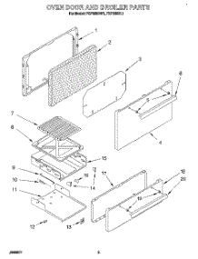 02 - Oven Door And Broiler parts for Roper Range FGP300BL1 from AppliancePartsPros.com