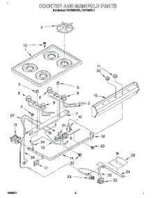 03 - Cooktop And Manifold, Lit / Optional parts for Roper Range FGP300BW1 from AppliancePartsPros.com